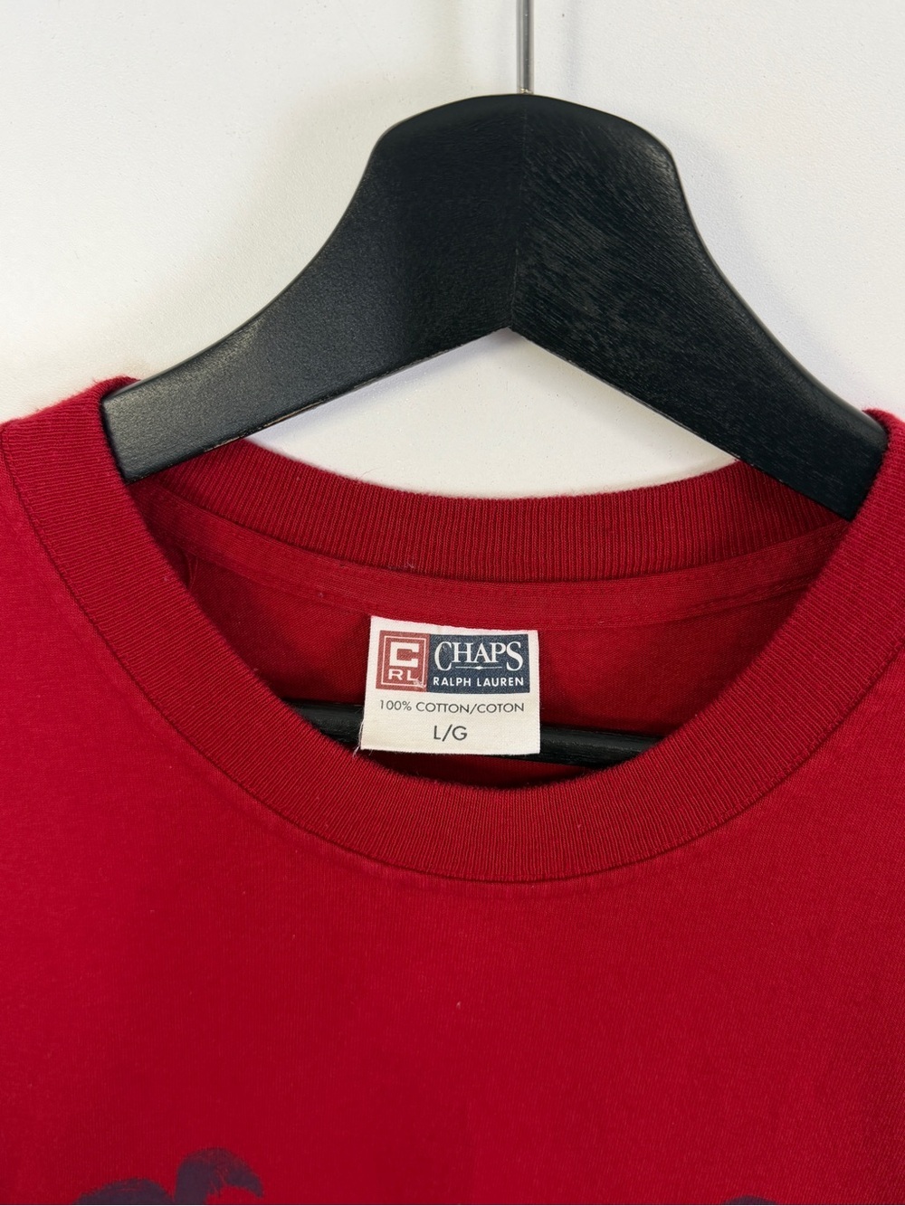 Vintage Chaps Ralph Lauren Palm Beach County T-Shirt Burgundy Red Y2K - Picture 4 of 8